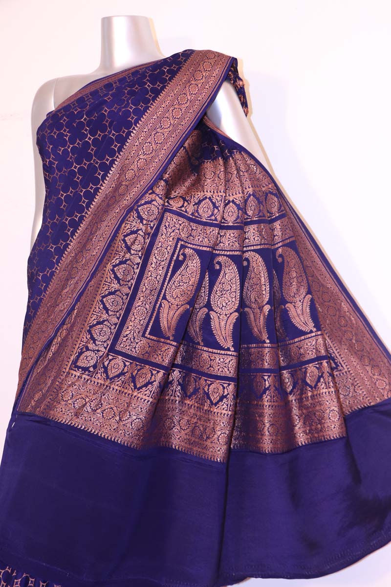 Handloom Exclusive Pure Banarasi Crepe Silk Saree AI210638